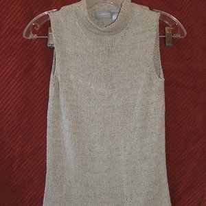 LIZ CLAIBORNE Tan Sleeveless SILK Blend Top Petite Small (Y6)